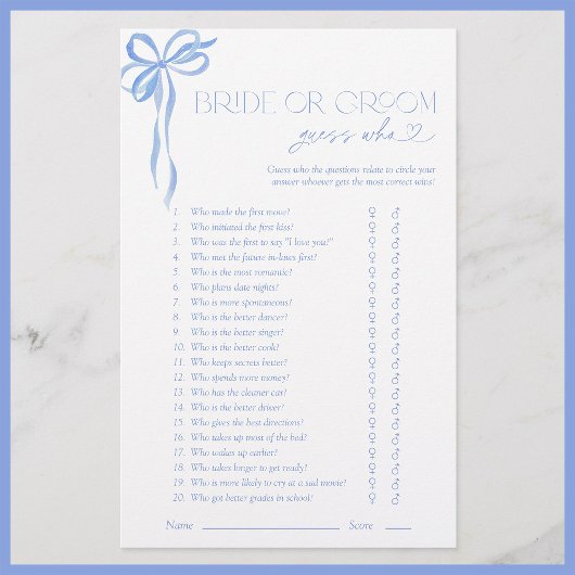 Bruid of bruidegom raden wie blauwe boog douche sp