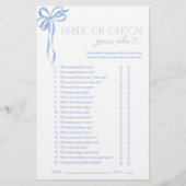 Bruid of bruidegom raden wie blauwe boog douche sp (Voorkant)