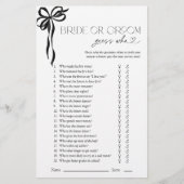 Bruid of bruidegom raden wie zwarte boog douche sp (Voorkant)