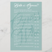 Bruid of bruidegom Sage Groen Bruiloft Bruids Spel (Voorkant)