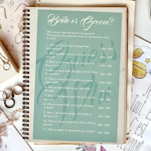 Bruid of bruidegom Sage Groen Bruiloft Bruids Spel