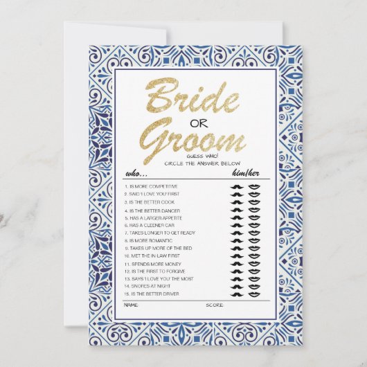 Bruid of Bruidegom spel volledig aanpasbare kaart (Voorkant)