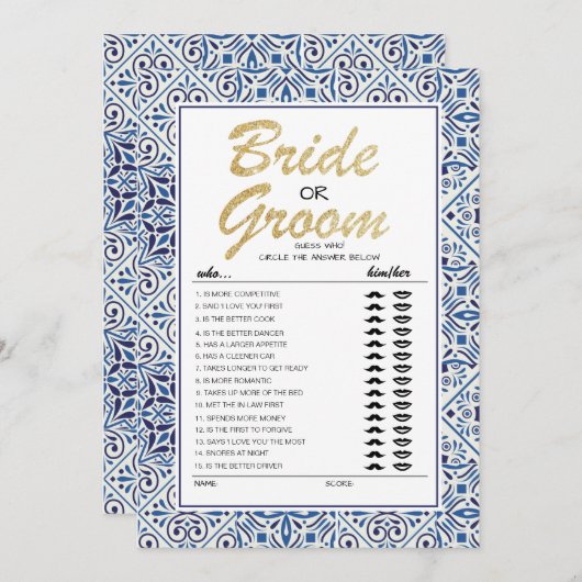 Bruid of Bruidegom spel volledig aanpasbare kaart (Voorkant / Achterkant)