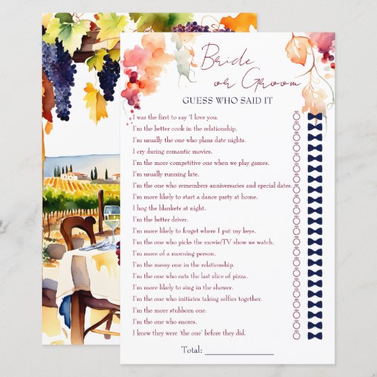 Bruid of bruidegom wijnmakerij vrijgezellenfeest s (Voorkant / Achterkant)