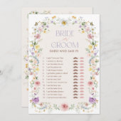 Bruid of Bruidegom Wildflower Vrijgezellenfeest Ga Kaart (Voorkant / Achterkant)