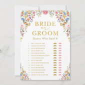 Bruid of Bruidegom Wildflower Vrijgezellenfeest Ga Kaart (Voorkant)