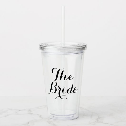 Bruid of bruidsmeisje aangepaste kalligrafie acryl drinkbeker (Voorkant)