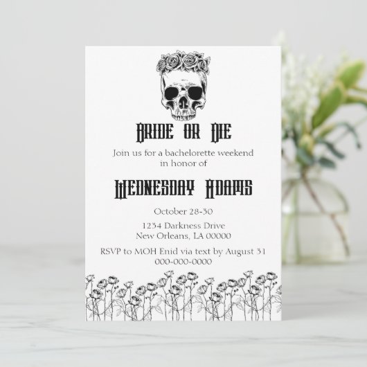 Bruid of Die Bachelorette Party Uitnodiging (Staand voorkant)