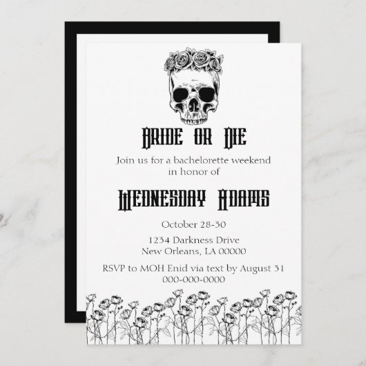 Bruid of Die Bachelorette Party Uitnodiging (Voorkant / Achterkant)