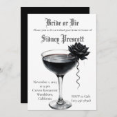 "Bruid of Die" Bachelorette Party Uitnodiging | GO (Voorkant / Achterkant)