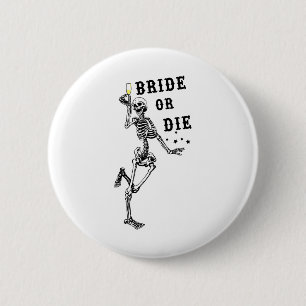 Bruid of Die Dansen Skelet Gotische Bachelorette Ronde Button 5,7 Cm