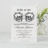 Bruid of Die Gothic Bachelorette Party Uitnodiging (Staand voorkant)