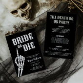 Bruid of Die Gothic schedel Bachelorette Party Kaart