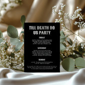 Bruid of Die Gothic schedel Bachelorette Party Kaart