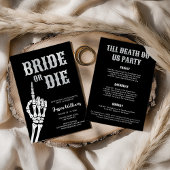 Bruid of Die Gothic schedel Bachelorette Party Kaart