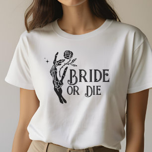 Bruid of Die Gothic Skeleton Hart Bruid T-shirt