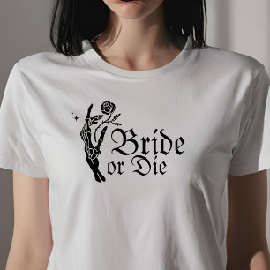 Bruid of Die Gothic Skeleton Hart Bruid T-shirt