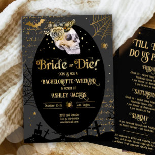 Bruid of Die Halloween Bachelorette Weekend Kaart