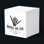 Bruid of Die Rockstar Skelet Bachelorette Party Bedankdoosjes<br><div class="desc">Dit is een bruid of Die Rockstar Gothic Spooky Skelet Bachelorette Party Favor Boxes!</div>