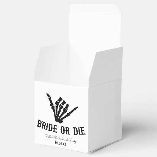 Bruid of Die Rockstar Skelet Bachelorette Party Bedankdoosjes (Geopend)