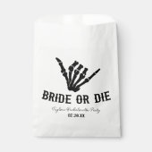 Bruid of Die Rockstar Skelet Bachelorette Party Bedankzakje (Voorkant)