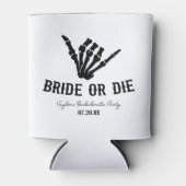 Bruid of Die Rockstar Skelet Bachelorette Party Blikjeskoeler (Voorkant)