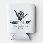 Bruid of Die Rockstar Skelet Bachelorette Party Blikjeskoeler (Achterkant)