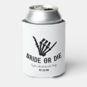 Bruid of Die Rockstar Skelet Bachelorette Party Blikjeskoeler (Blikje Achterkant)