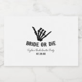 Bruid of Die Rockstar Skelet Bachelorette Party Likeurfles Etiket (Enkel label)