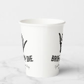 Bruid of Die Rockstar Skelet Bachelorette Party Papieren Bekers (Rechts)