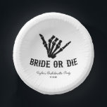 Bruid of Die Rockstar Skelet Bachelorette Party Papieren Kommen<br><div class="desc">Dit is een bruid of Die Rockstar Gothic Spooky Skelet Bachelorette Party Paper Bowls!</div>