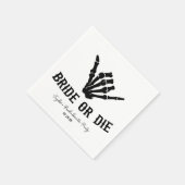 Bruid of Die Rockstar Skelet Bachelorette Party Servet (Hoek)