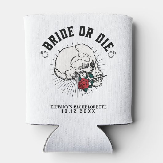 Bruid of Die Skull Bachelorette Party Blikjeskoeler (Achterkant)