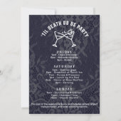 Bruid of Die Skull Bachelorette Party Kaart (Achterkant)