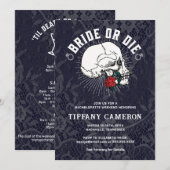 Bruid of Die Skull Bachelorette Party Kaart (Voorkant / Achterkant)