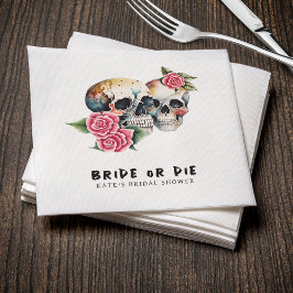 Bruid of Die Skulls & Rozen Vrijgezellenfeest Servet