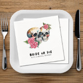 Bruid of Die Skulls & Rozen Vrijgezellenfeest Servet