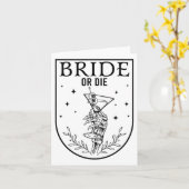 Bruid of Die Spooky Seizoen Halloween Wedding Bach Kaart (Gele Bloem)