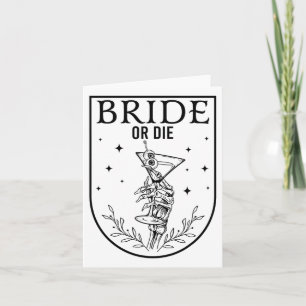 Bruid of Die Spooky Seizoen Halloween Wedding Bach Kaart