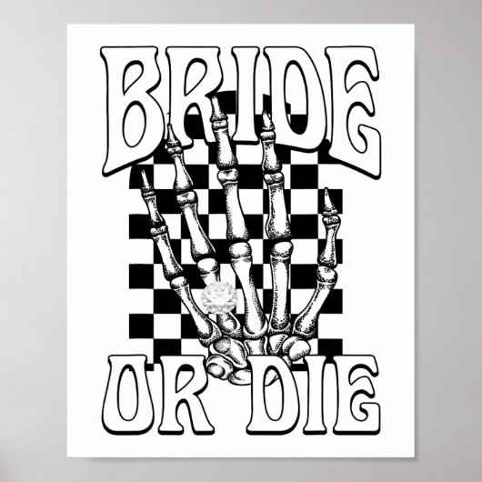 Bruid of Die Team Bruid Gothic Halloween Bachelore Poster (Voorkant)
