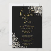 Bruid of Die Zwart en Goud Gotisch Vrijgezellenfee Kaart (Voorkant)