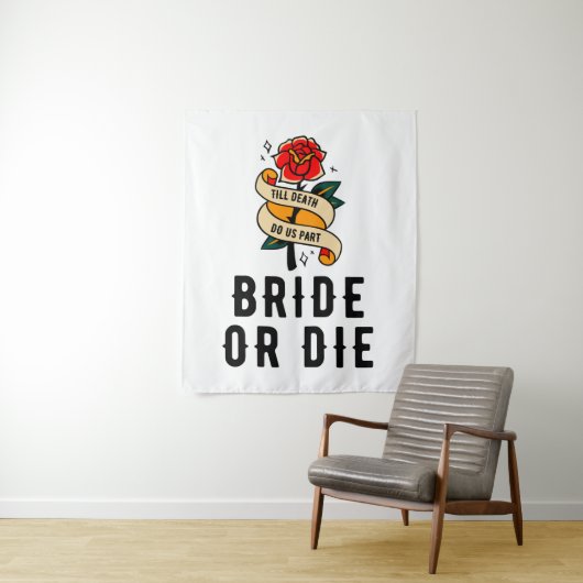 Bruid of Sterf Achtergrond Tot de Dood Ons Scheidt Wandkleed (In situ)