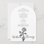 Bruid of Sterf Bloemrijke Schedel Bachelorette Wee Kaart (Achterkant)