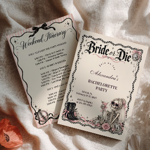 Bruid of Sterf Disco Bachelorette Kaart