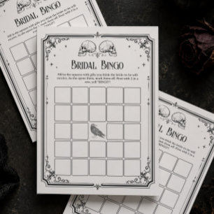 Bruid of Sterf Goth Bruiloft Bingo Spelkaart Kaart