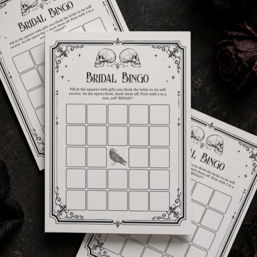 Bruid of Sterf Goth Bruiloft Bingo Spelkaart Kaart