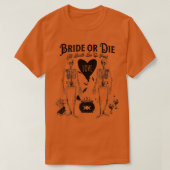 Bruid of Sterf Gothische Hekserige Halloween Bruid T-shirt (Design voorkant)