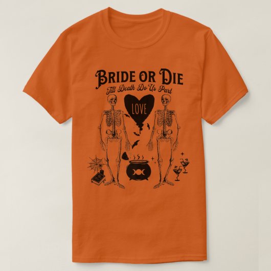 Bruid of Sterf Gothische Hekserige Halloween Bruid T-shirt (Design voorkant)