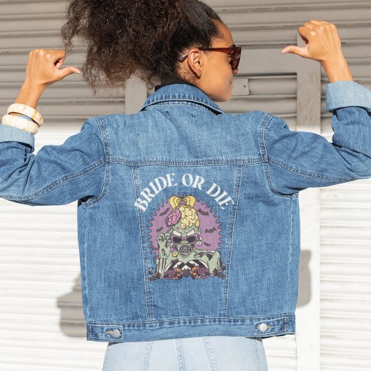 Bruid of Sterf Grappige Trouwfeest Denim Jas Jacket