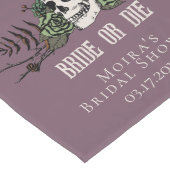 Bruid of Sterf Paarse Bloemrijke Schedels Bruiloft Lange Tafelloper (Hoek)